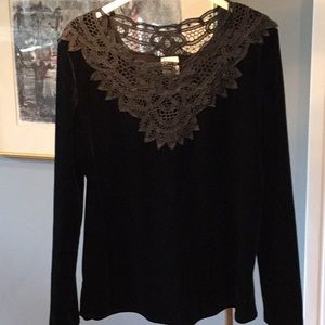Velvet lace top